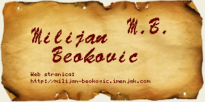 Milijan Beoković vizit kartica